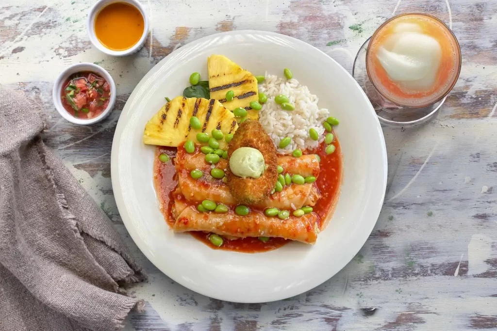 Sesame-Chile Salmon Enchiladas