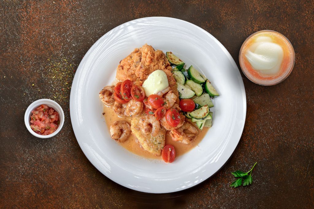 Free Range Chicken and Grilled Shrimp