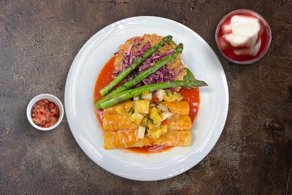 Sesame-Chile Salmon Enchiladas