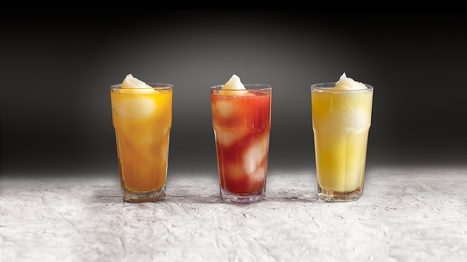 Three of our new monthly special Swirl drinks displayed at our patio. Photo and Graphic Design by Thomas Design, Set Styling by Marsha Thomas Studio. Website design by Thomas Design.