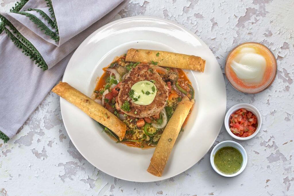 Turkey and Shrimp Taquitos Jambalaya