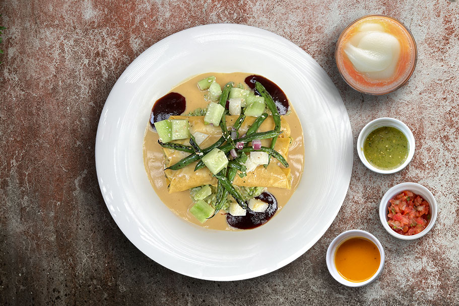 Coconut Lemongrass Salmon Enchiladas