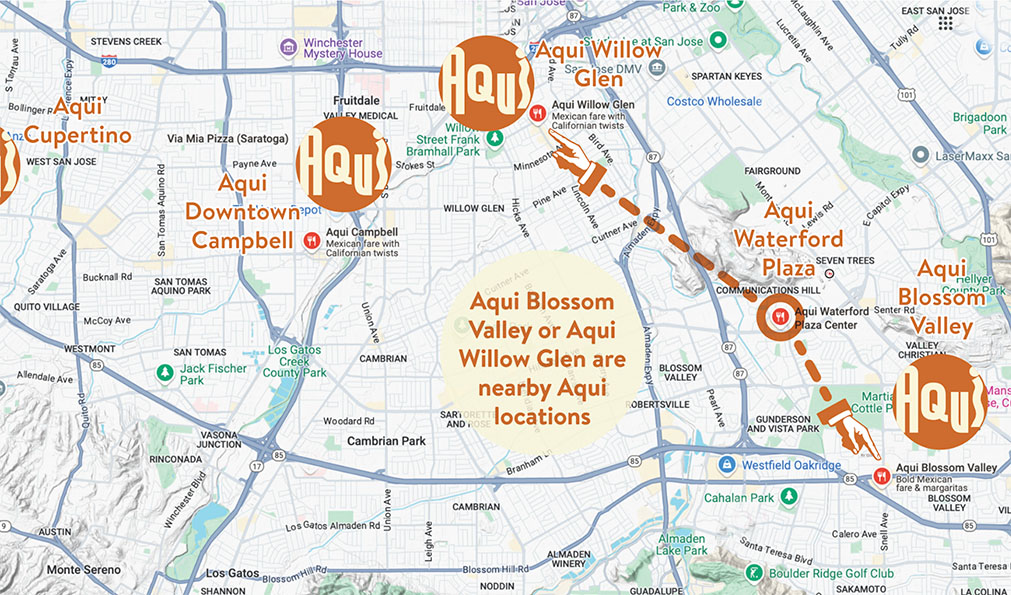 Aqui Locations Map